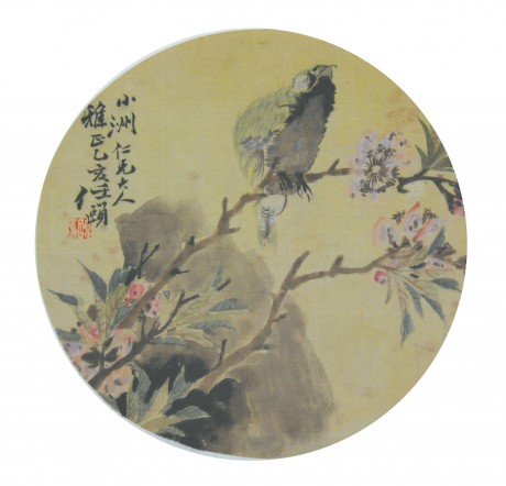 任伯年 花鳥(niǎo)鏡框 直徑25cm